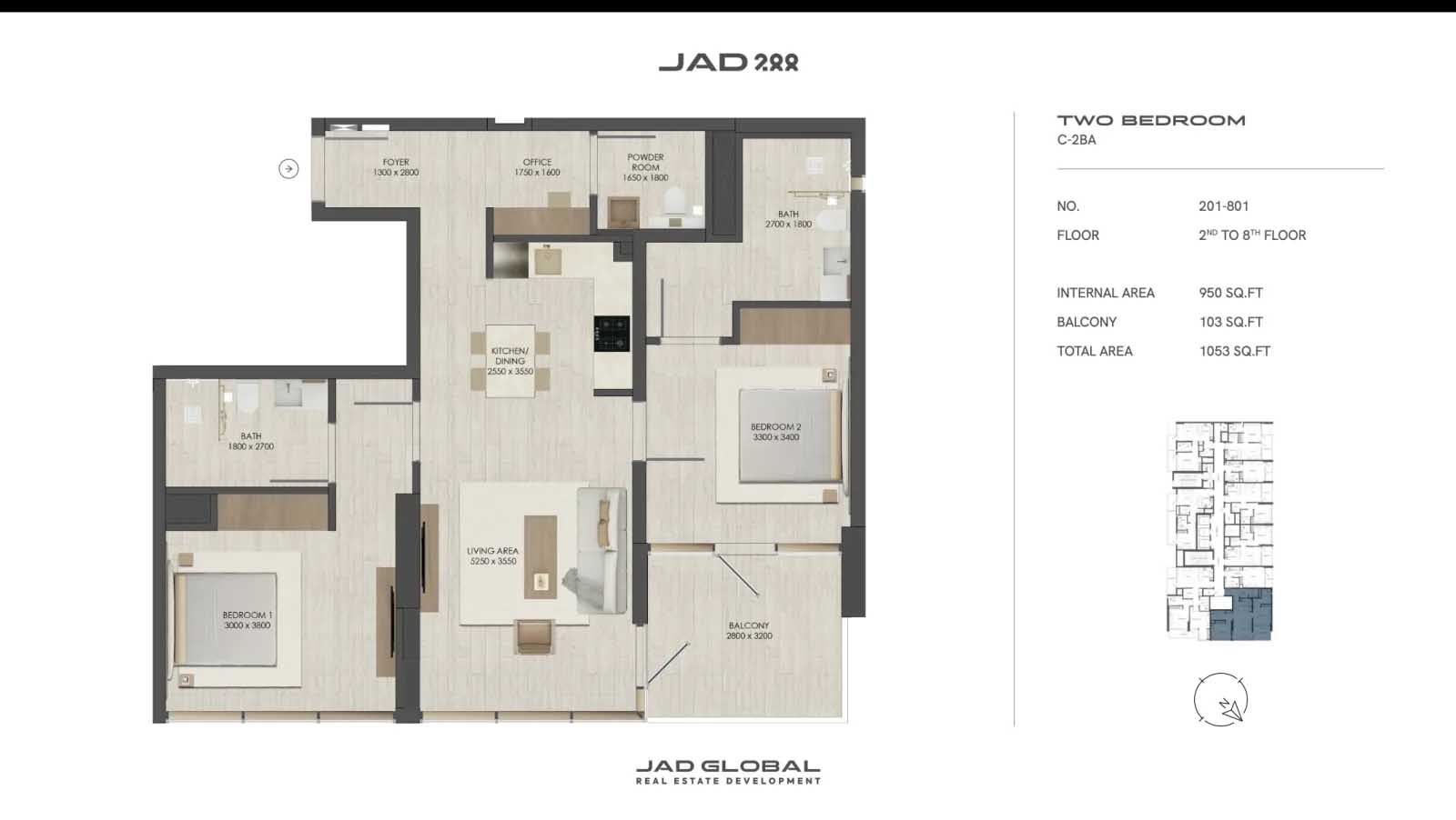Jad 288 at Al Satwa floor plan 3