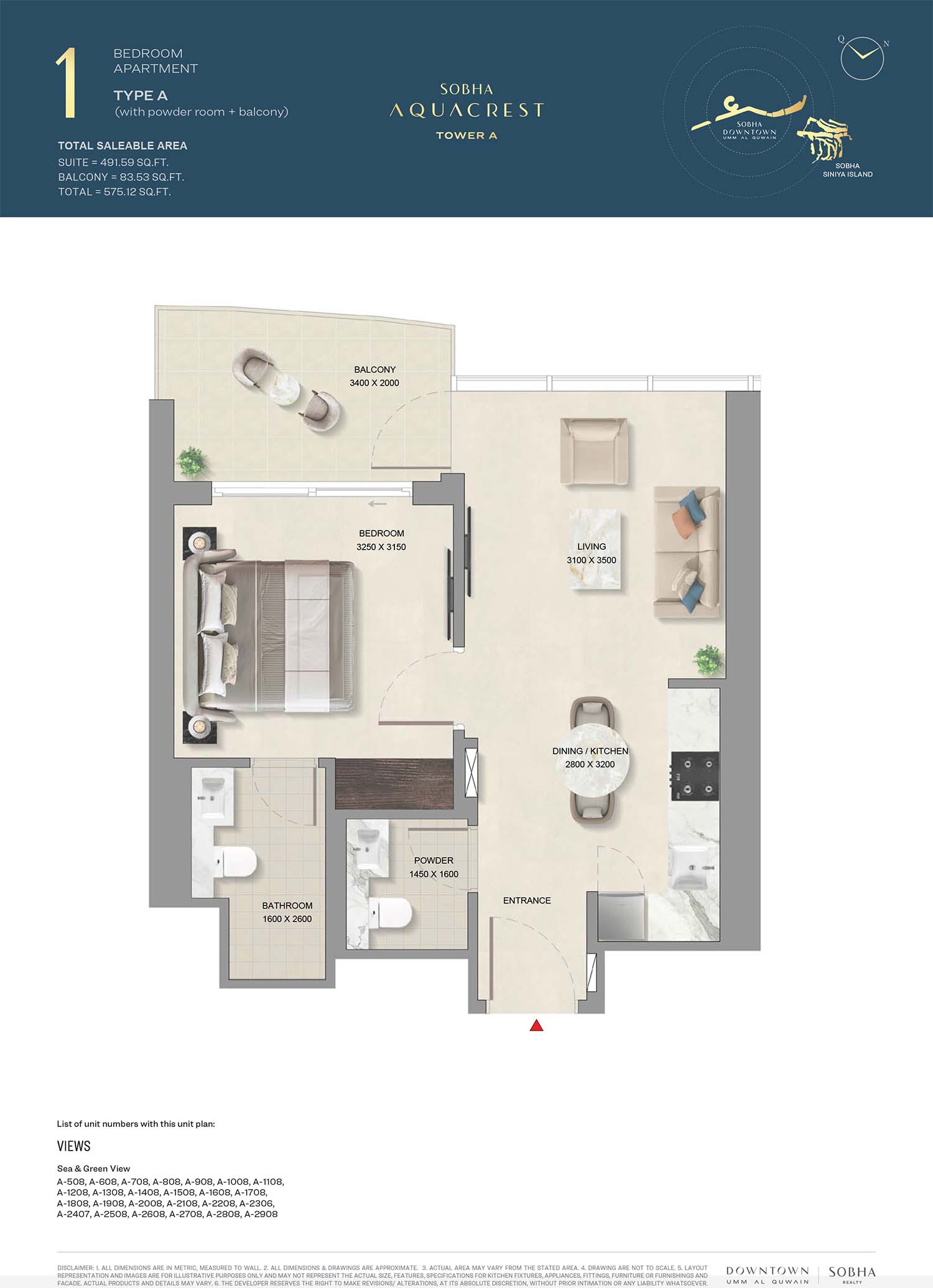 Sobha AquaCrest at Downtown floor plan 1