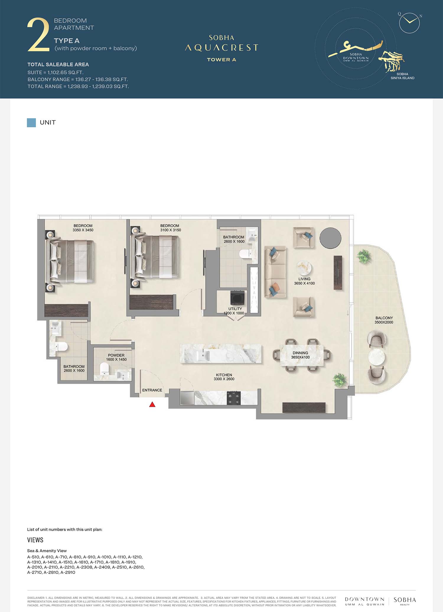 Sobha AquaCrest at Downtown floor plan 2