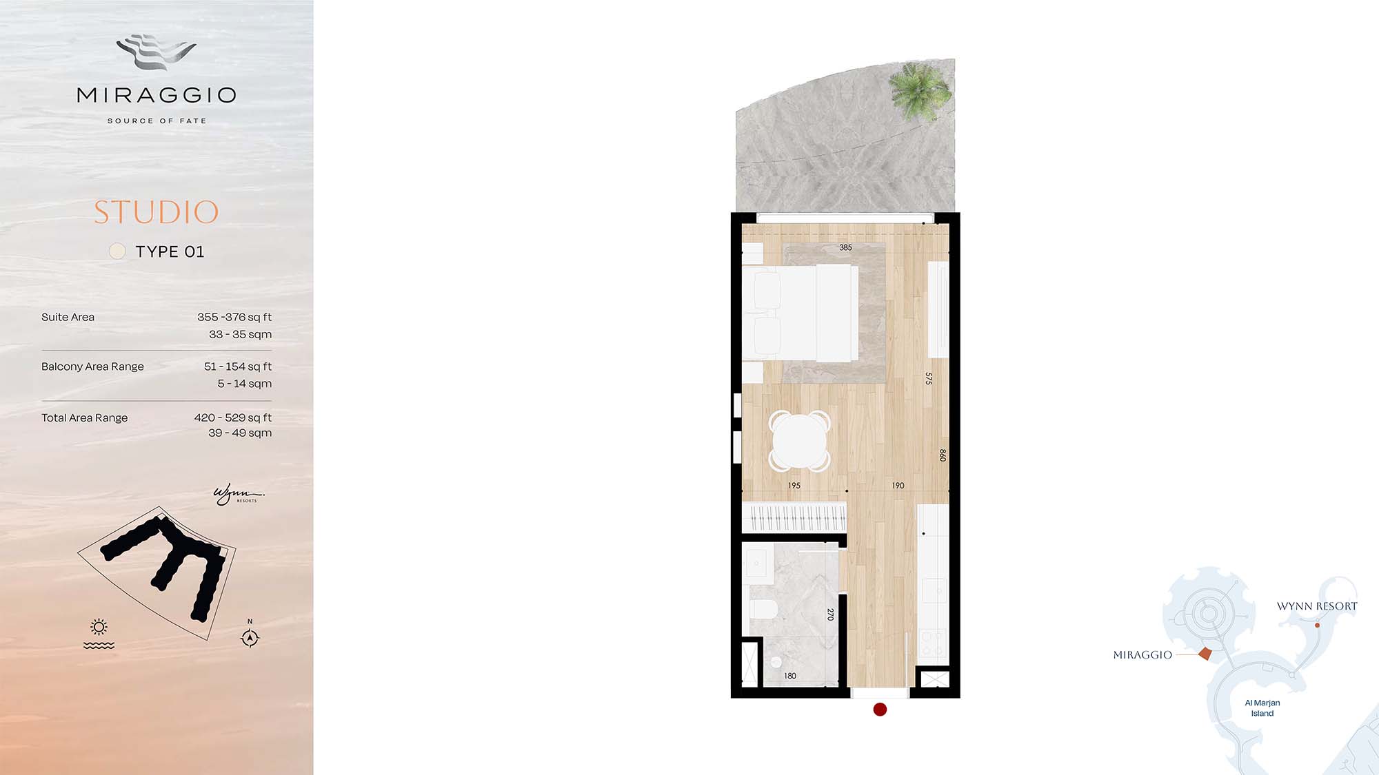 Miraggio at Al Marjan floor plan 1