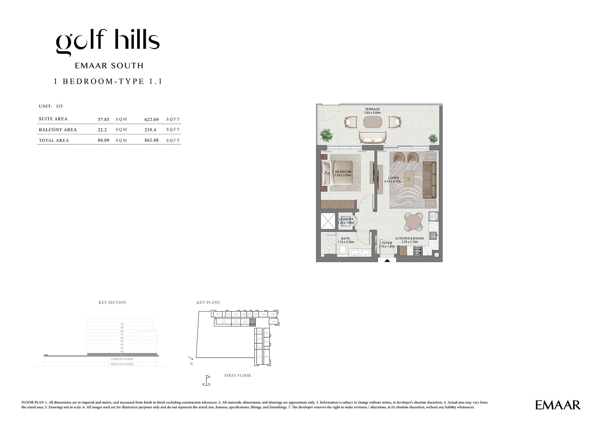 Golf Hills at Emaar South floor plan 1