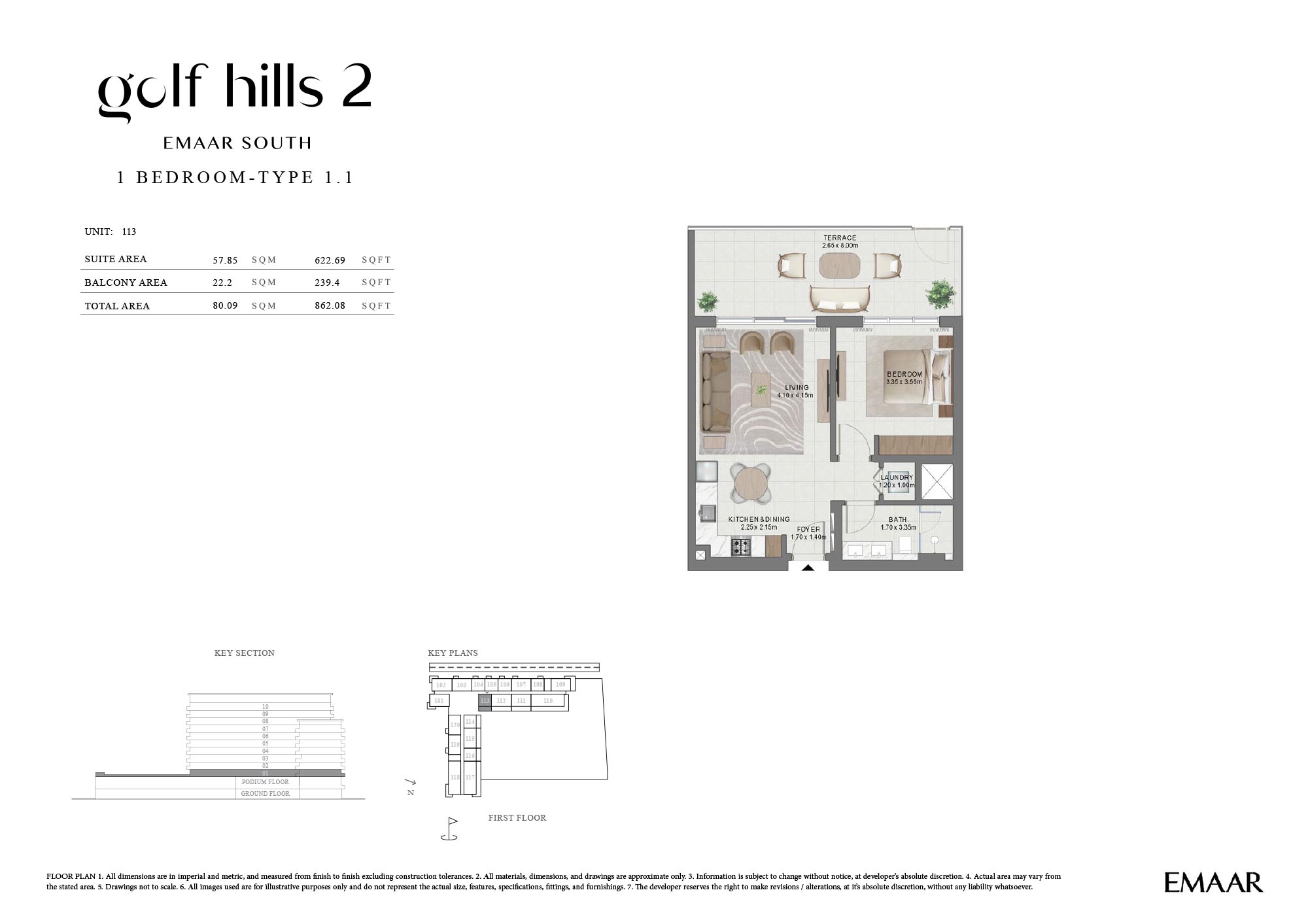 Golf Hills 2 at Emaar South floor plan 1