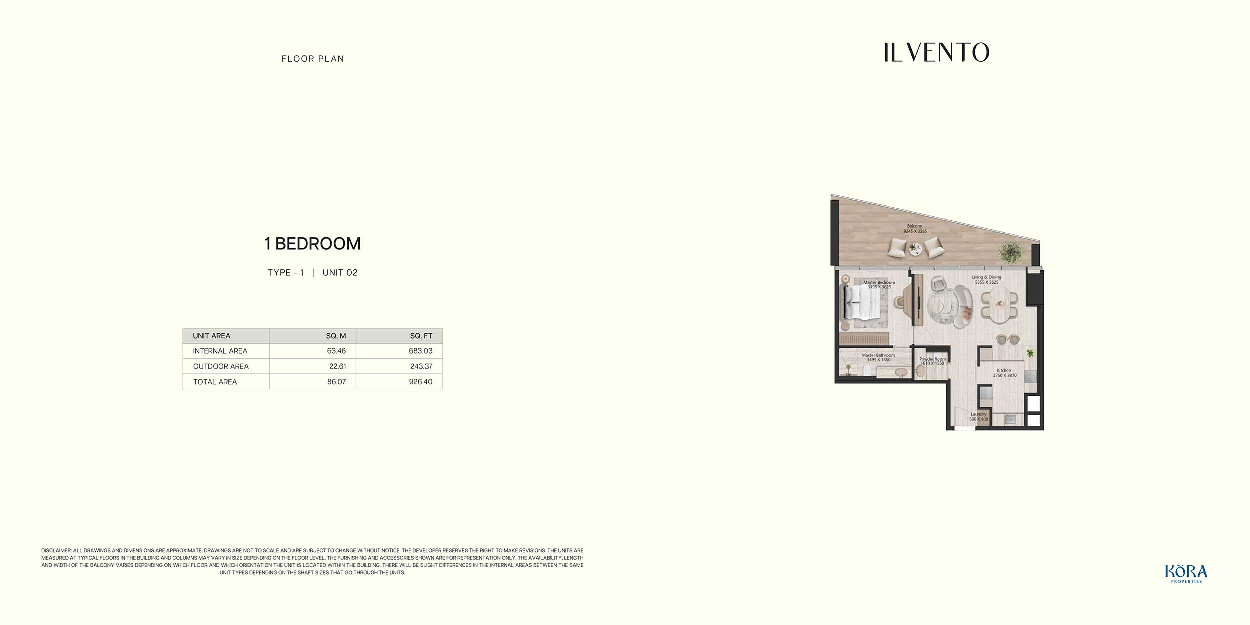 IL Vento at Dubai Maritime City floor plan 1