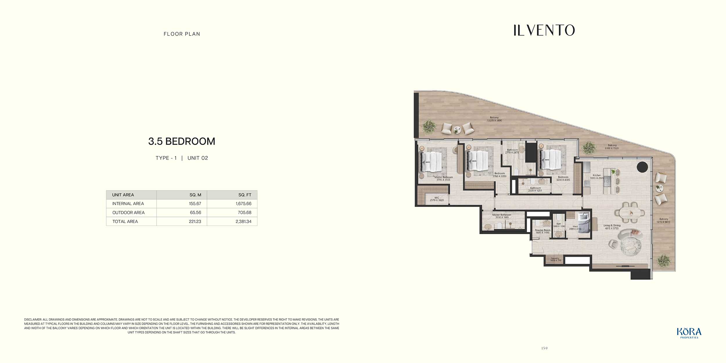 IL Vento at Dubai Maritime City floor plan 3