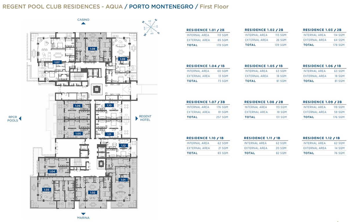 Regent Pool Club Residences Aqua floor plan 1