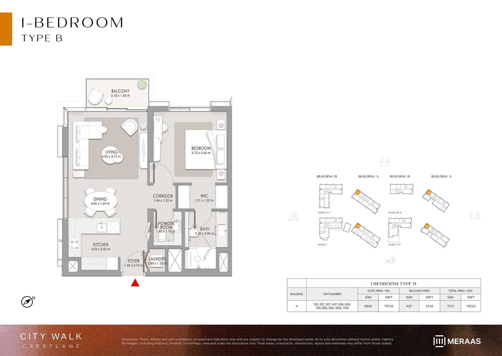 City Walk Crestlane 5 by Meraas floor plan 1