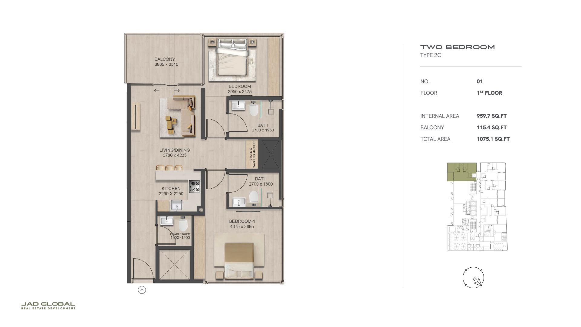 J188 at Al Jadaf floor plan 2