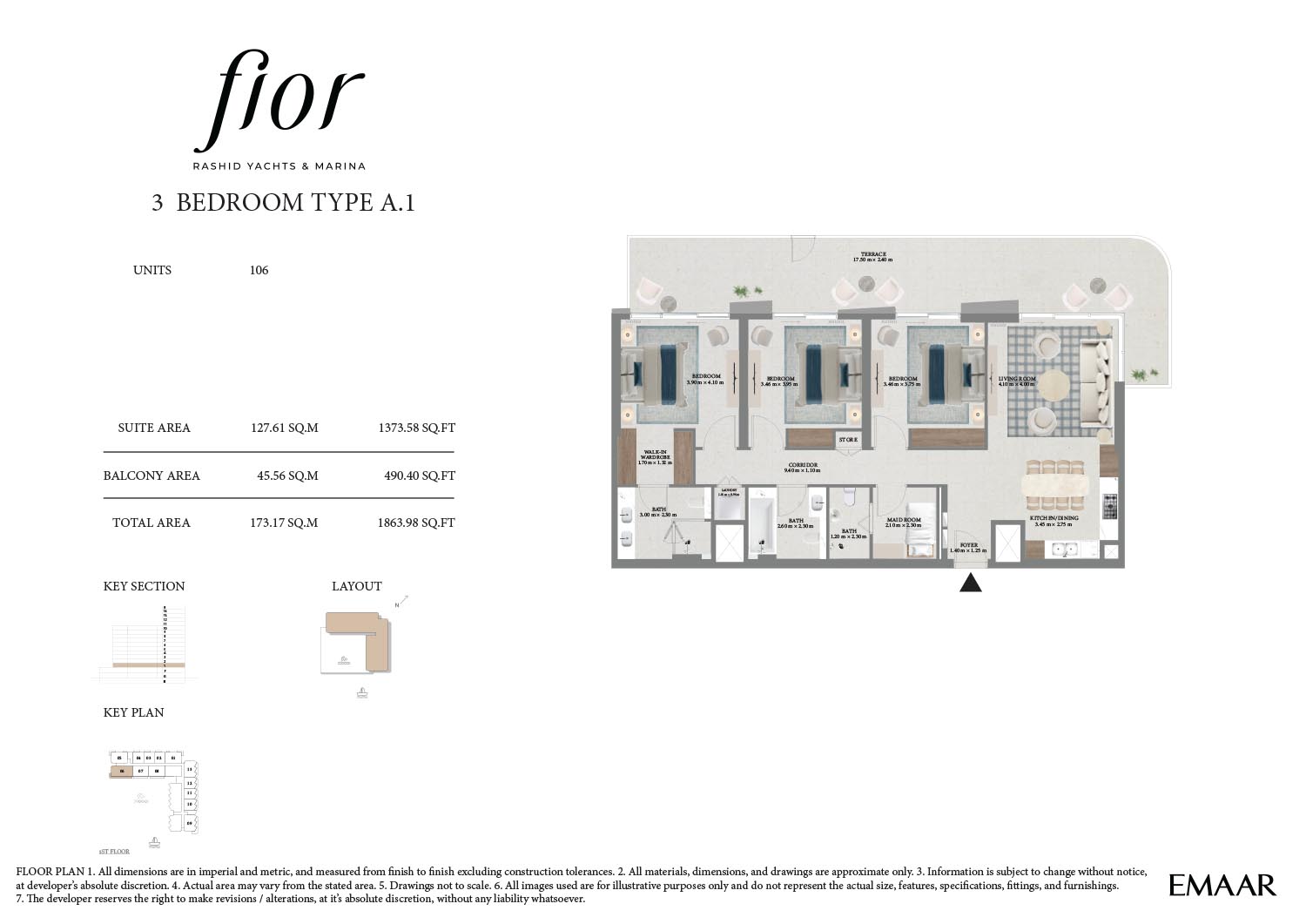 Fior at Rashid Yachts and Marina floor plan 3