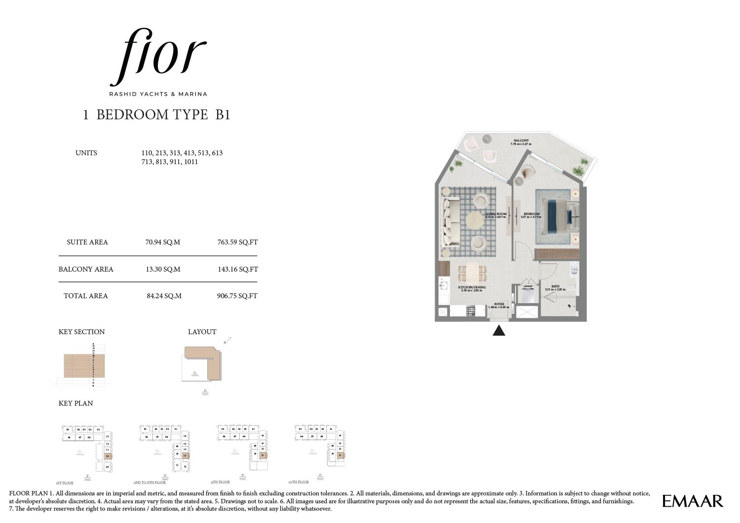 Fior at Rashid Yachts and Marina floor plan 1