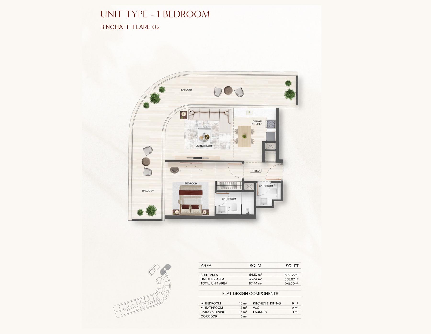 Binghatti Flare 2 floor plan 2
