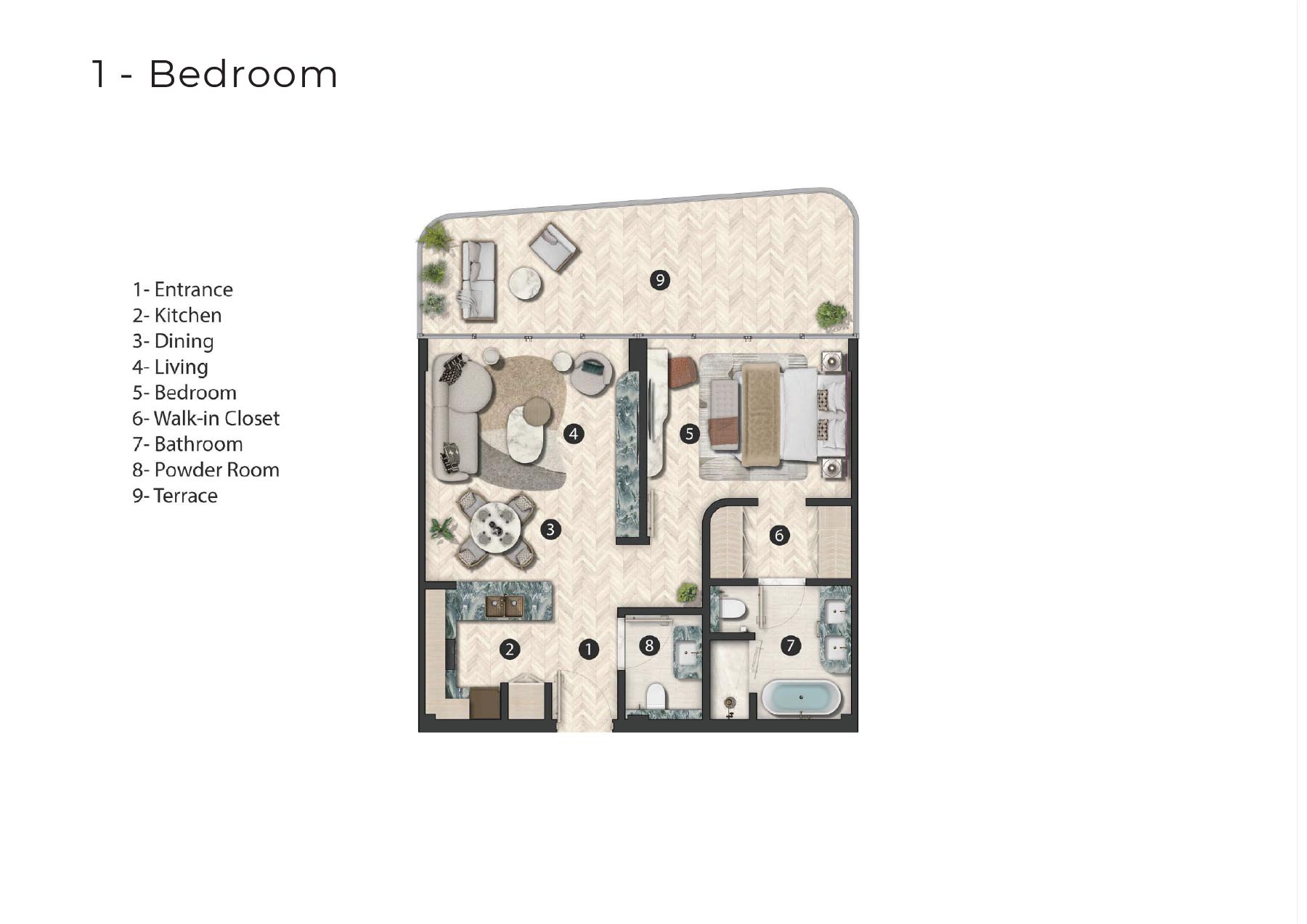 Hilton Residences at Al Raha floor plan 1
