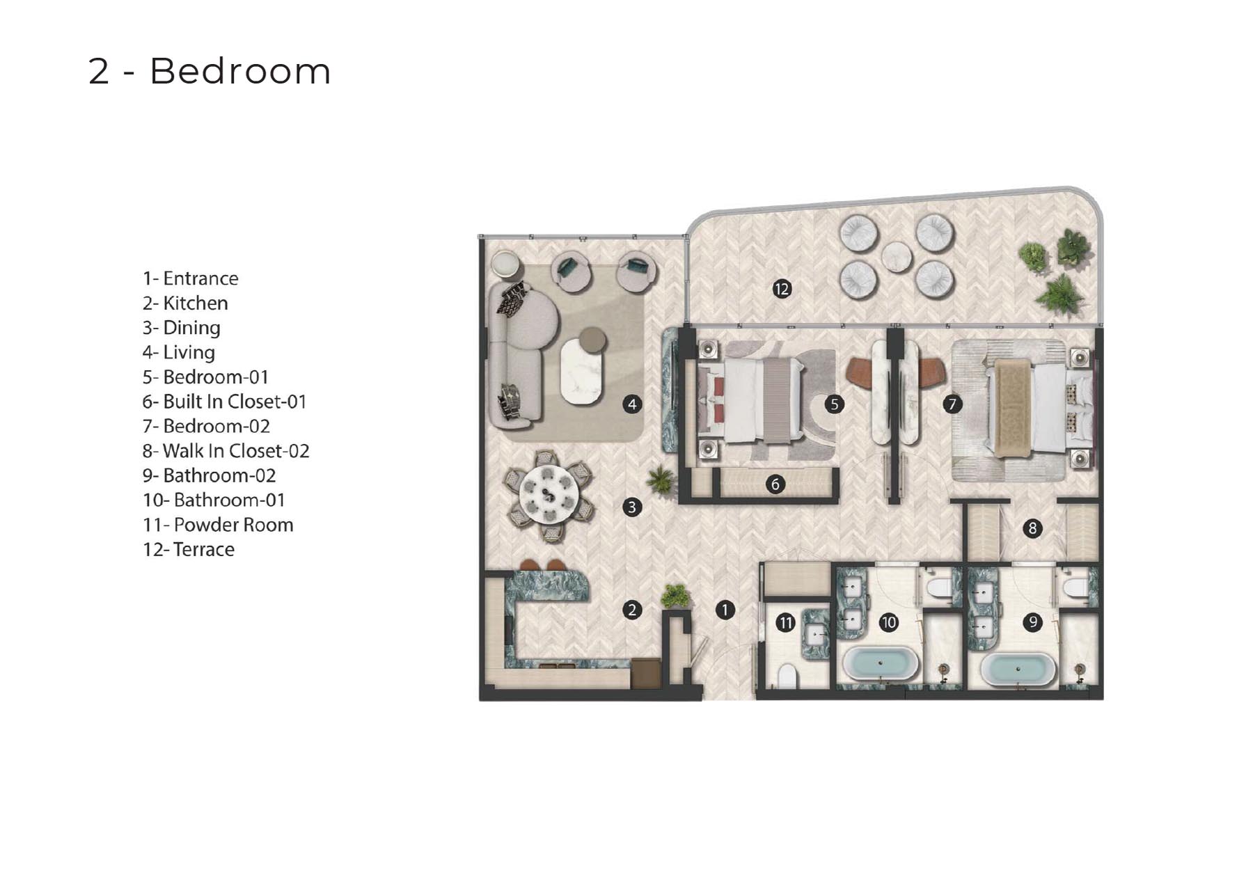 Hilton Residences at Al Raha floor plan 3