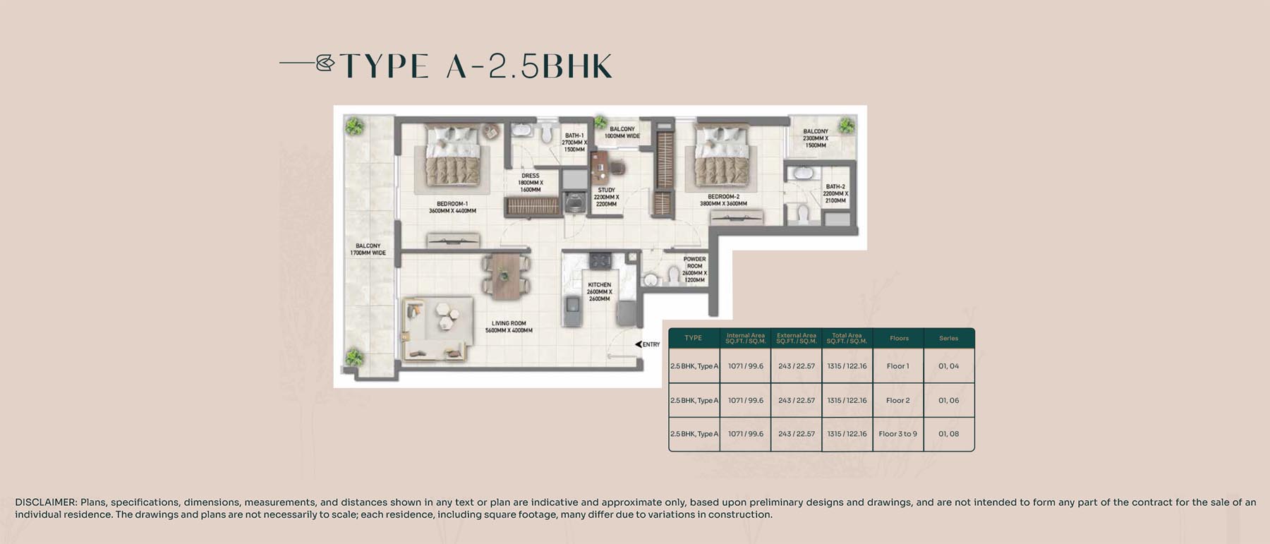 Blossom 40 at Majan floor plan 2