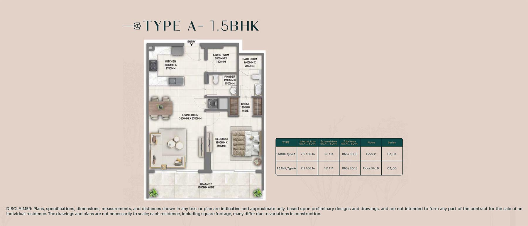Blossom 40 at Majan floor plan 1