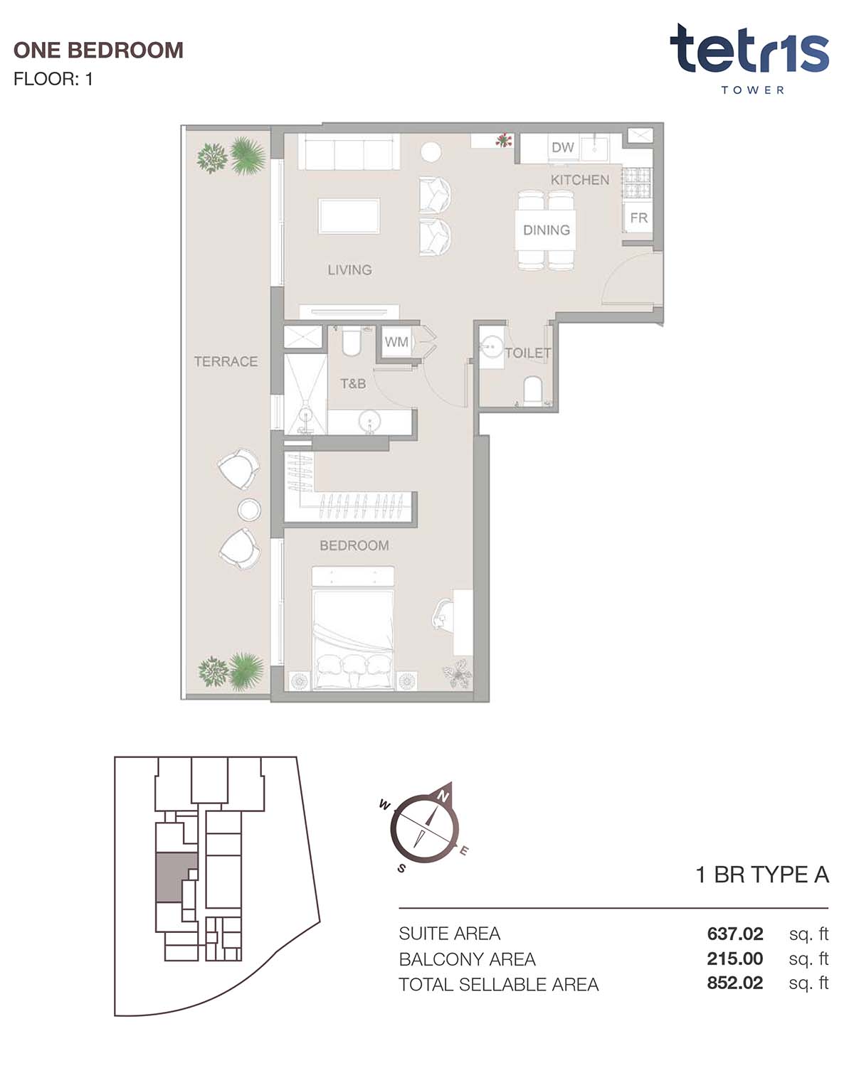 Tetr1s Tower at JVC floor plan 2