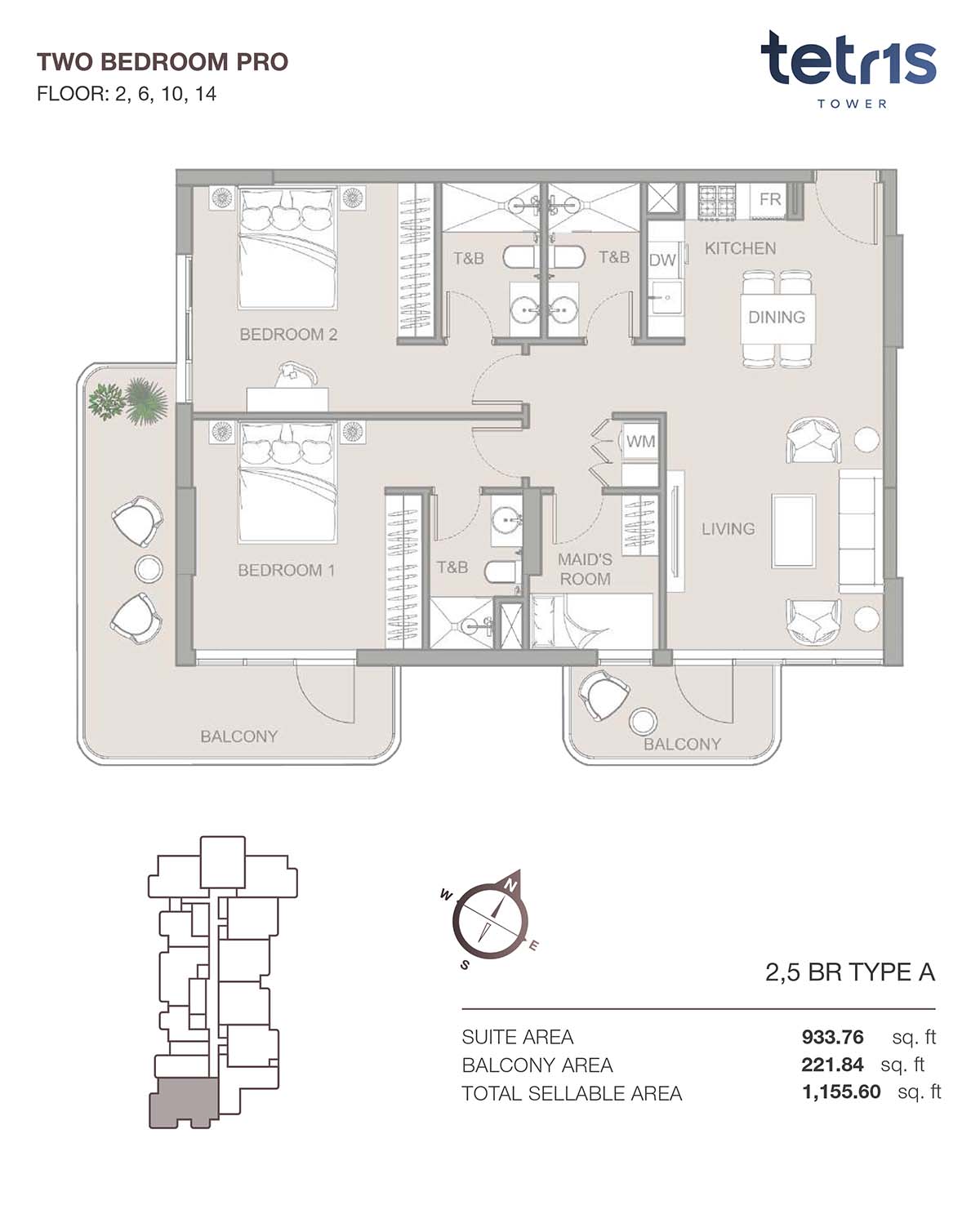 Tetr1s Tower at JVC floor plan 4