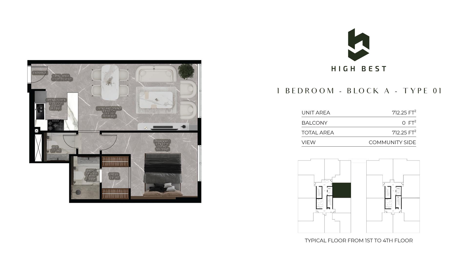 High Best Tower at MBR City floor plan 1