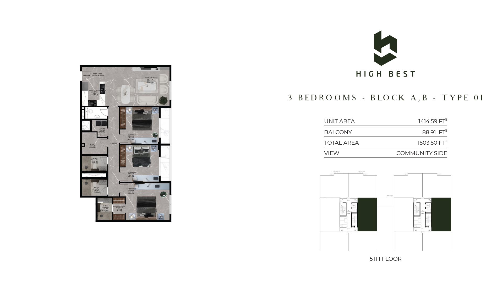 High Best Tower at MBR City floor plan 3