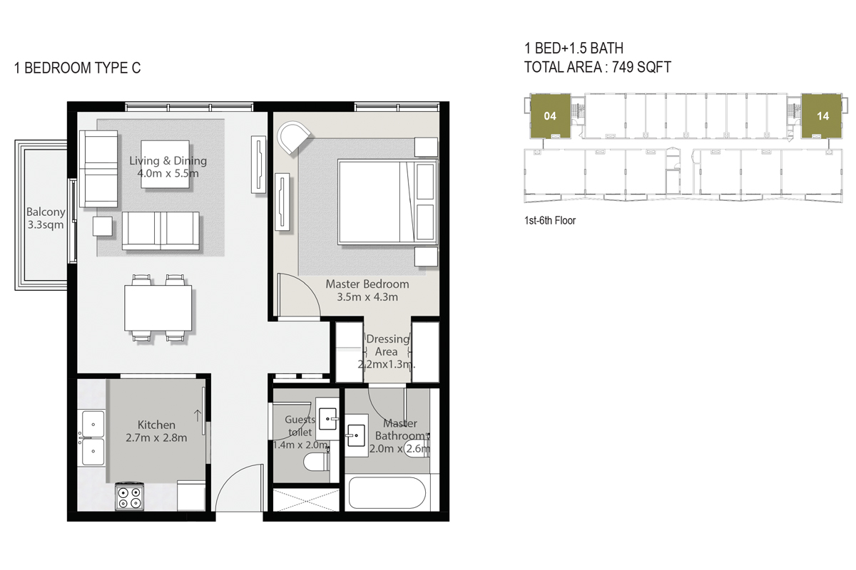 Rehan Apartments floor plan 1