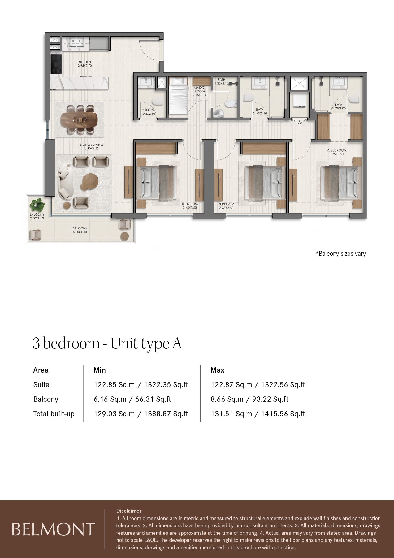 Belmont at Town Square floor plan 3