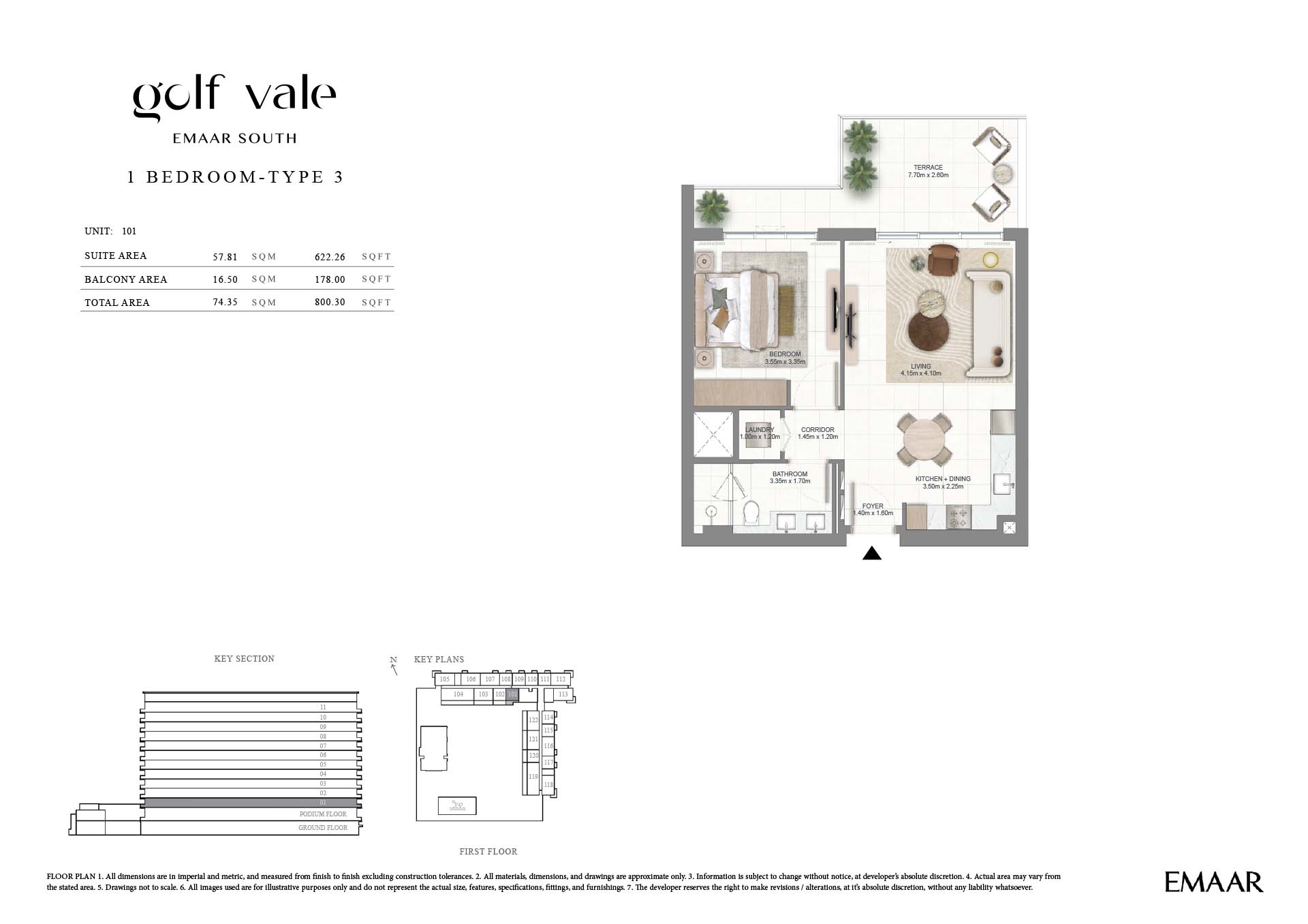 Golf Vale at Emaar South floor plan 1