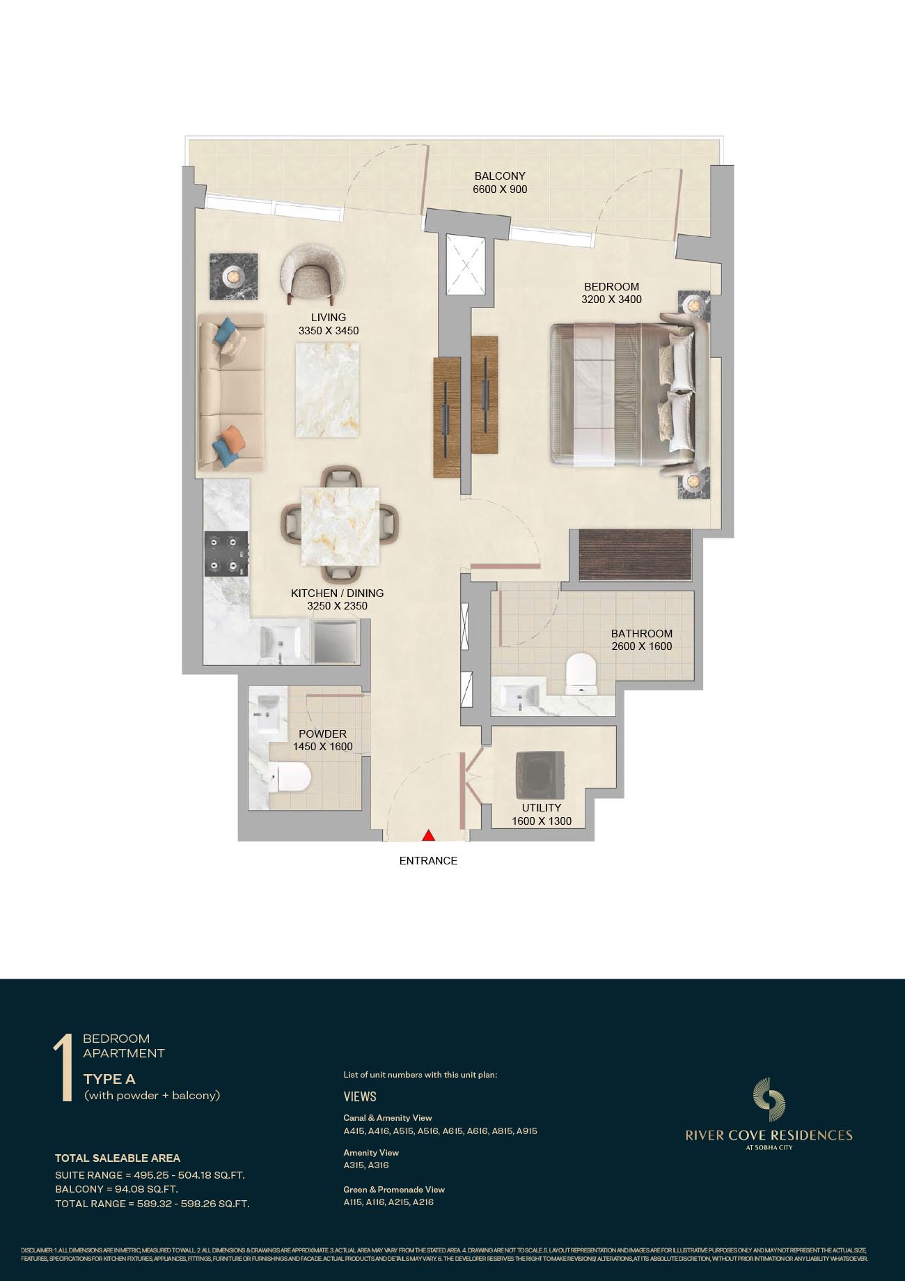 River Cove Residences at Sobha City floor plan 1