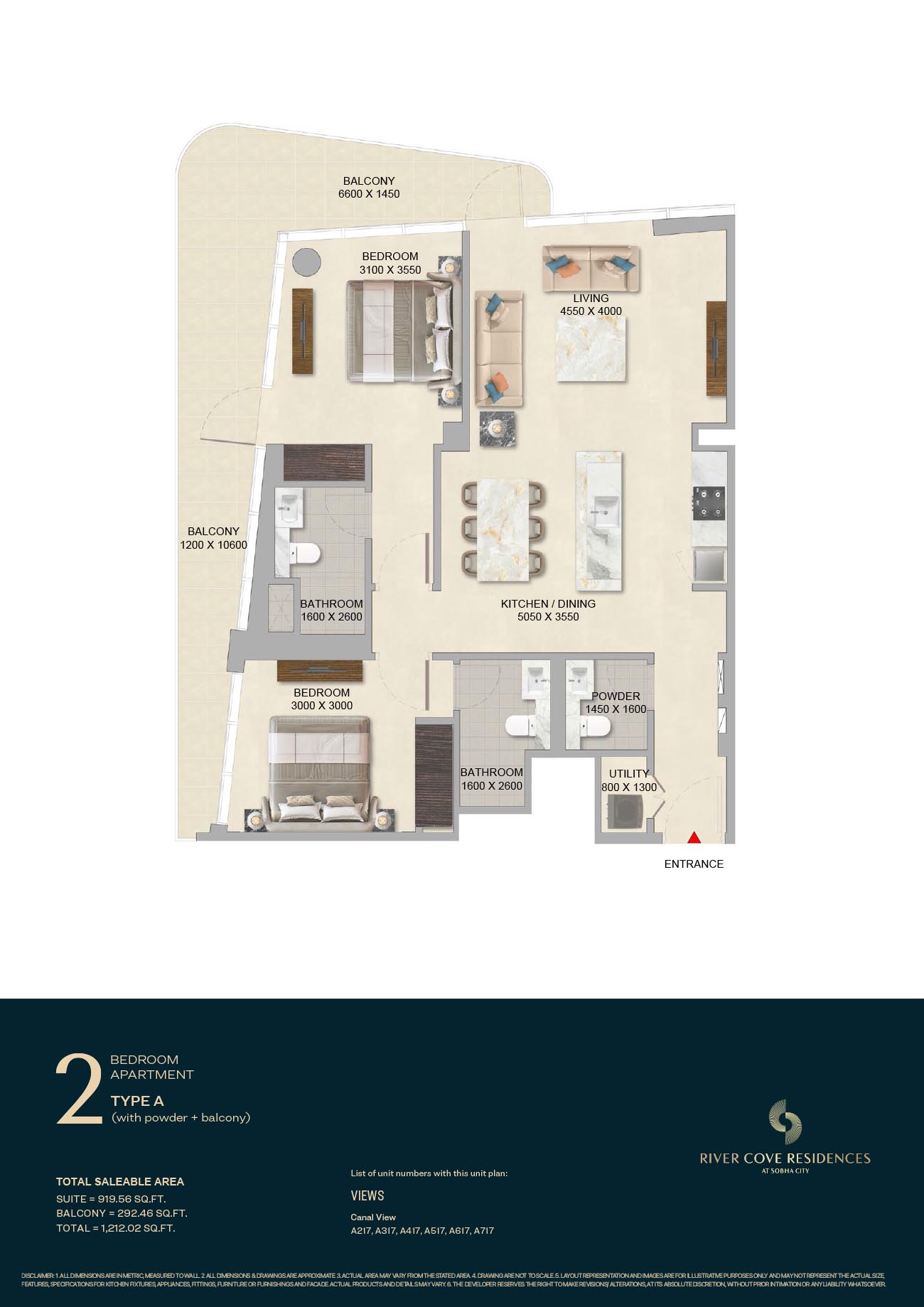 River Cove Residences at Sobha City floor plan 3