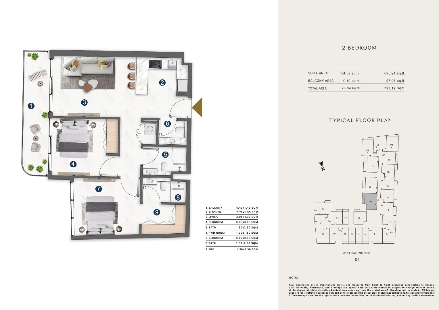 Omya Residences at Wasl Gate floor plan 3