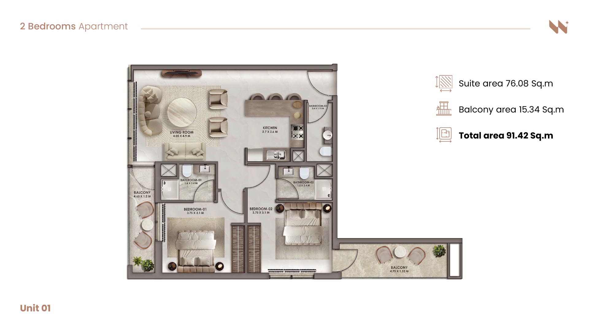 Serra Residence at Liwan floor plan 3