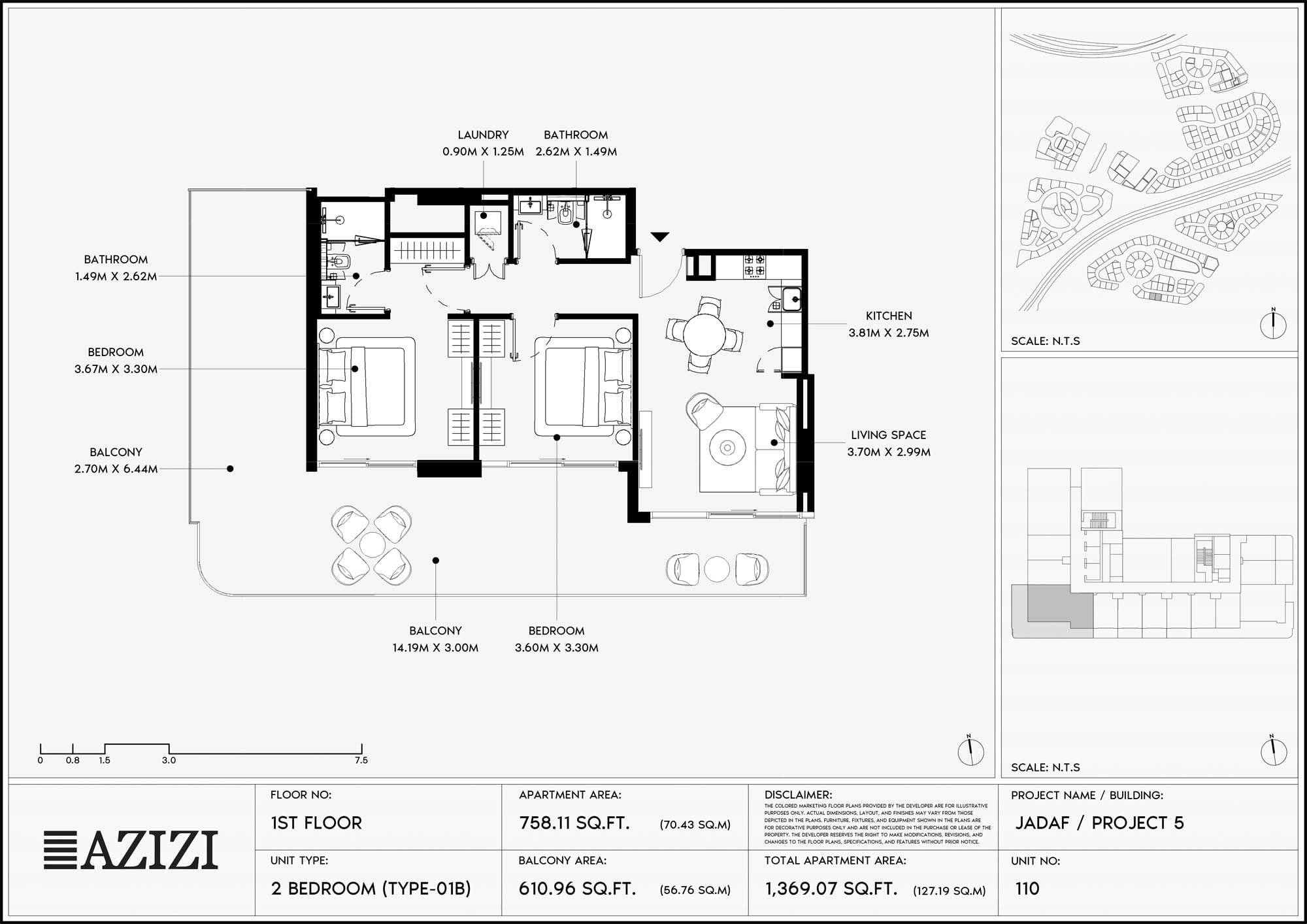 Azizi Leily at Al Jaddaf floor plan 4