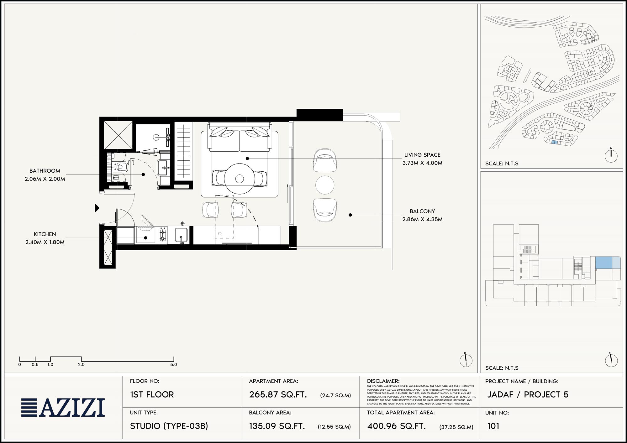Azizi Leily at Al Jaddaf floor plan 1