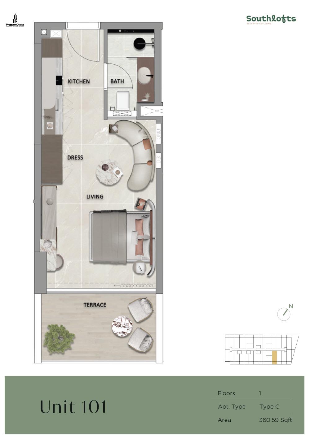 South Lofts at Dubai South floor plan 1