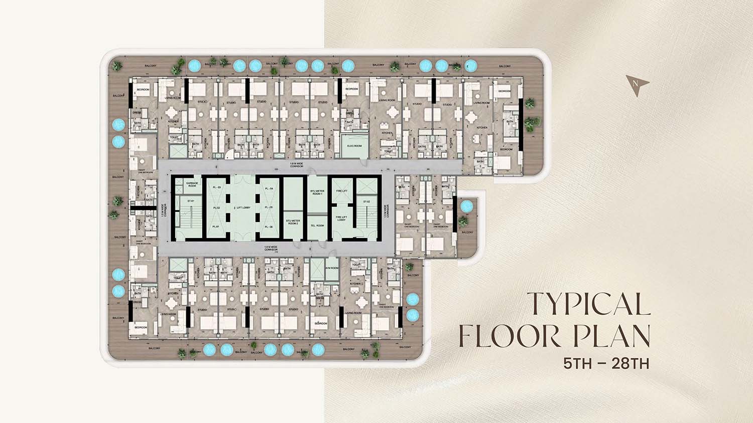 Sky Line at DLRC floor plan 3