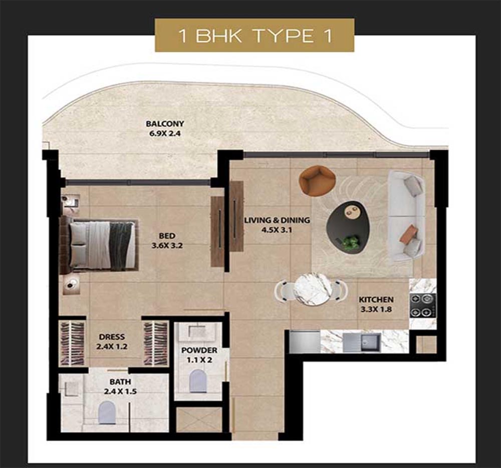 Marquis Horizon at Dubai South floor plan 1