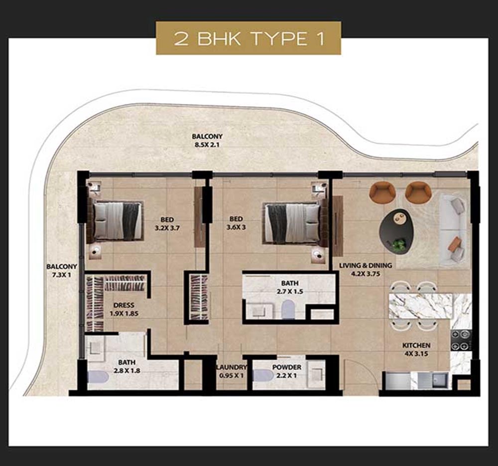 Marquis Horizon at Dubai South floor plan 3