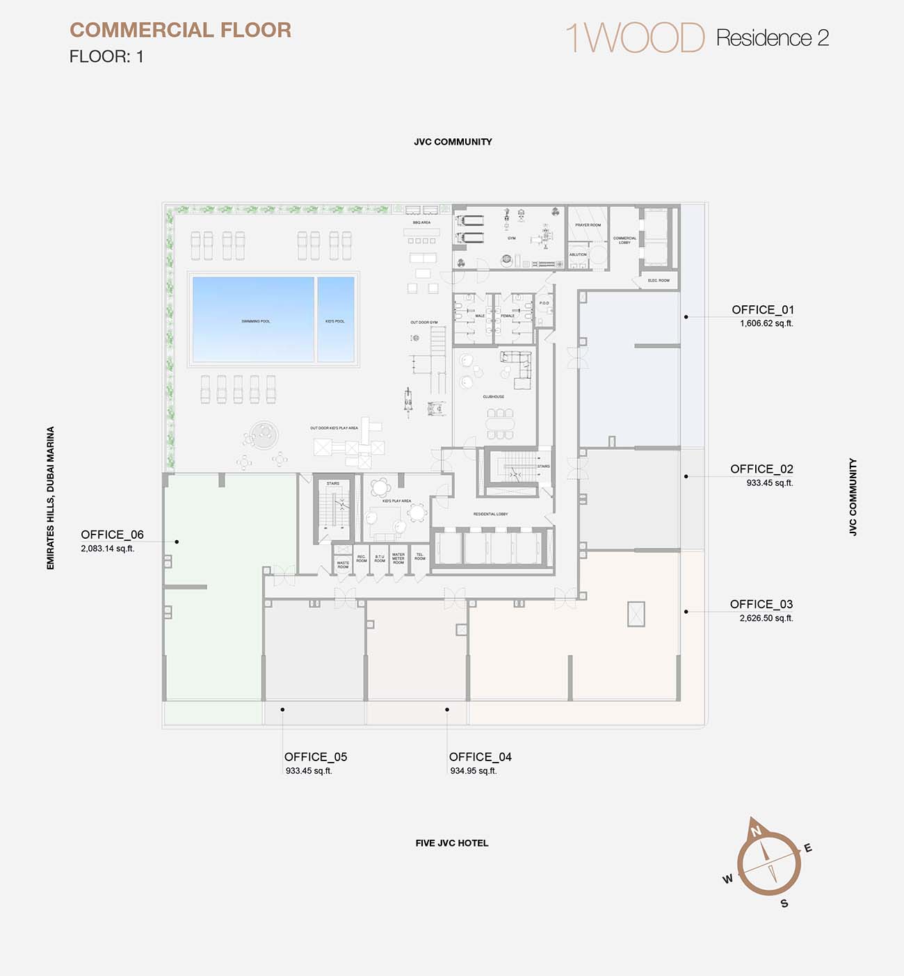 1Wood Residence 2 at JVC floor plan 2