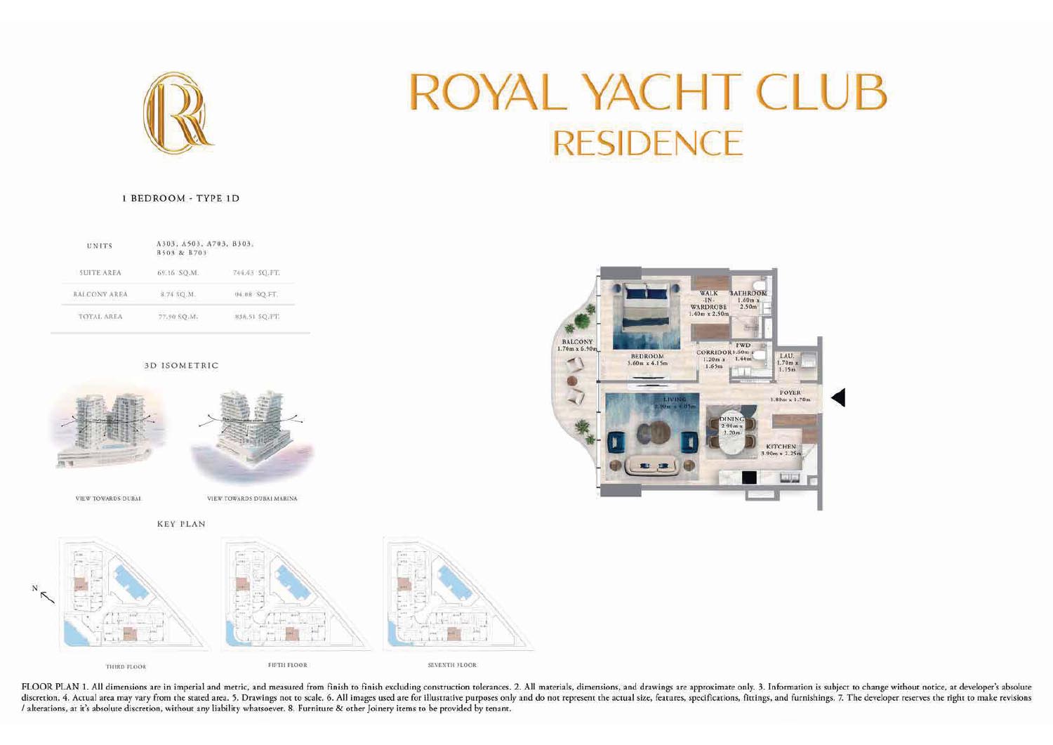 Royal Yacht Club Residence at Dubai Islands floor plan 1