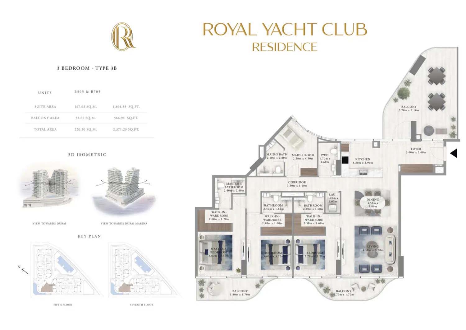 Royal Yacht Club Residence at Dubai Islands floor plan 3