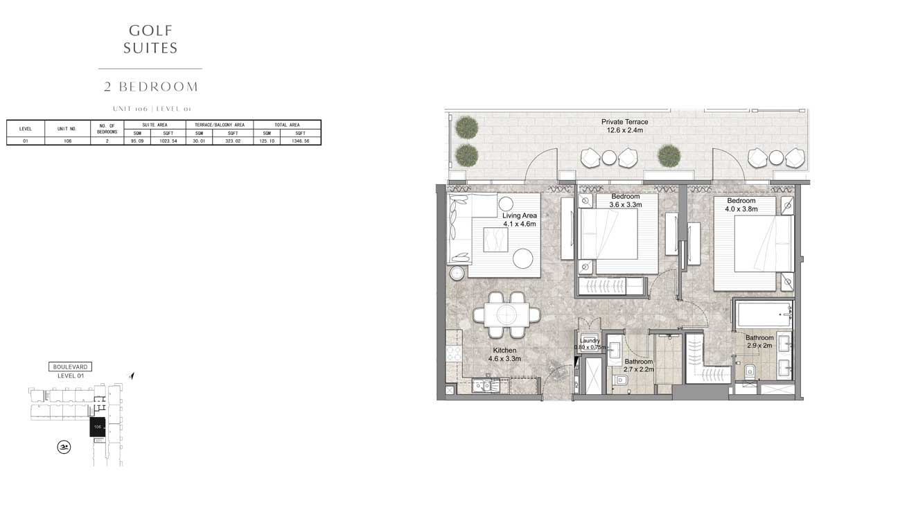 Golf Suites Apartments floor plan 2