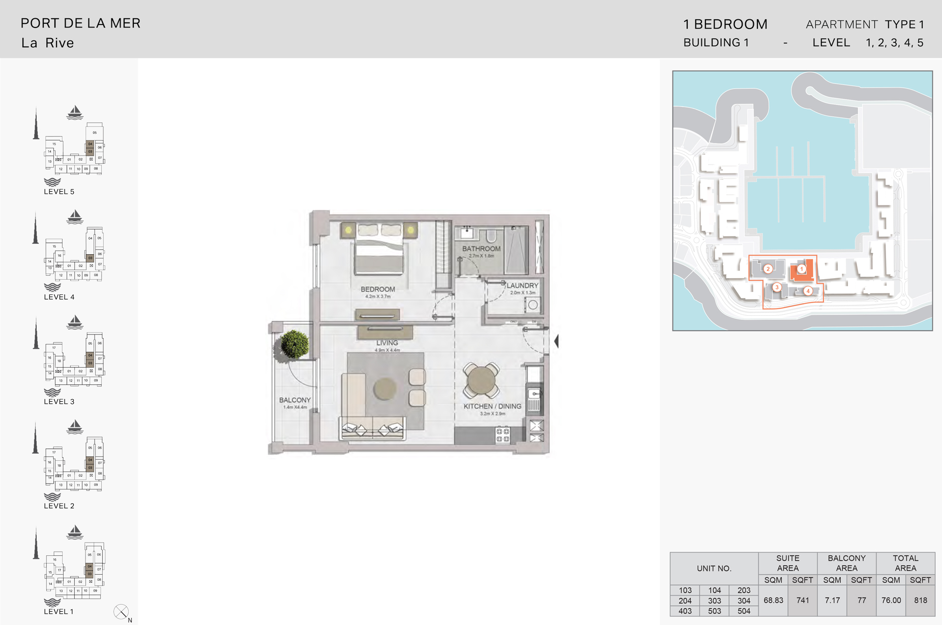 La Rive Apartments floor plan 1