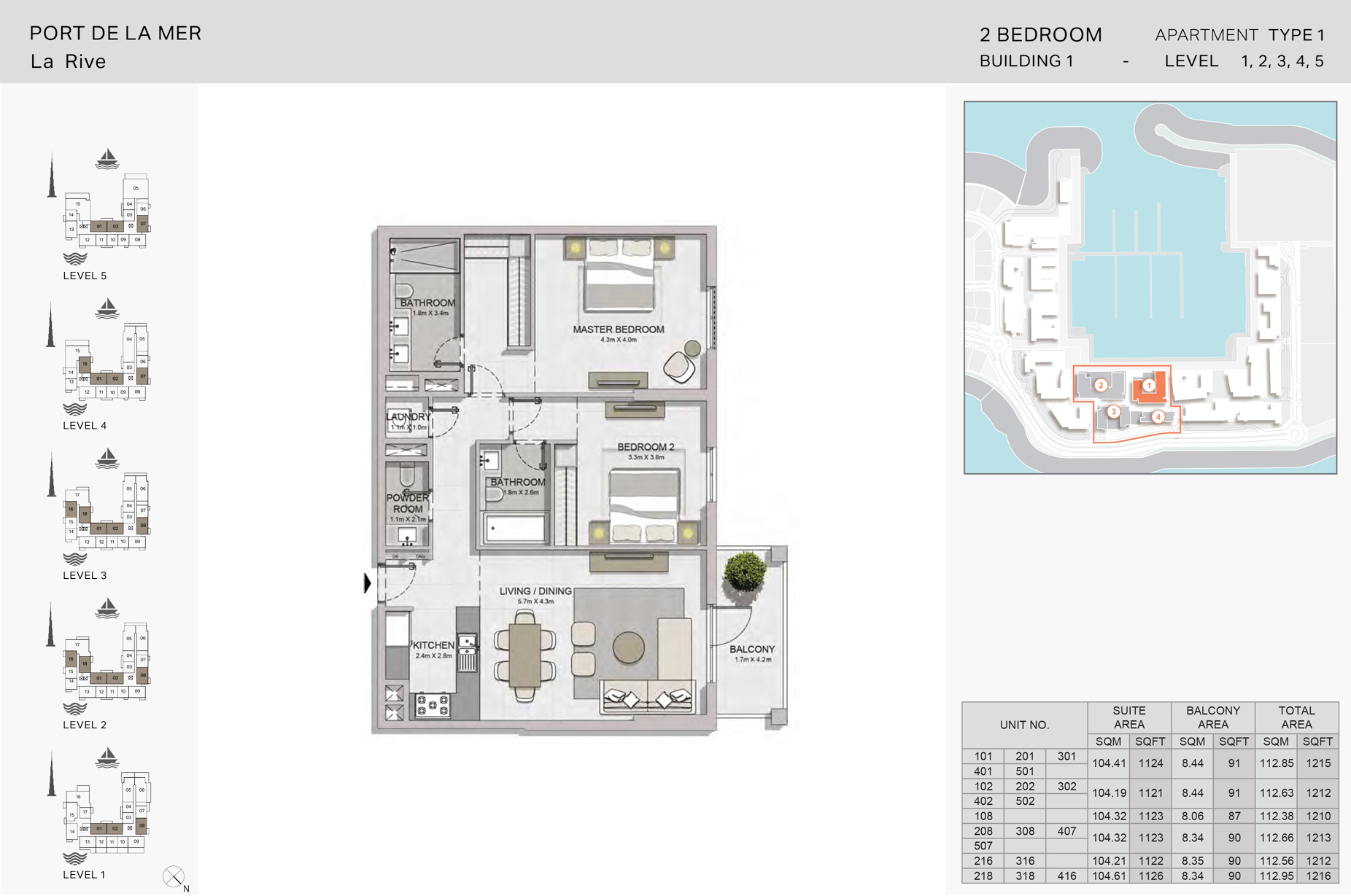 La Rive Apartments floor plan 2