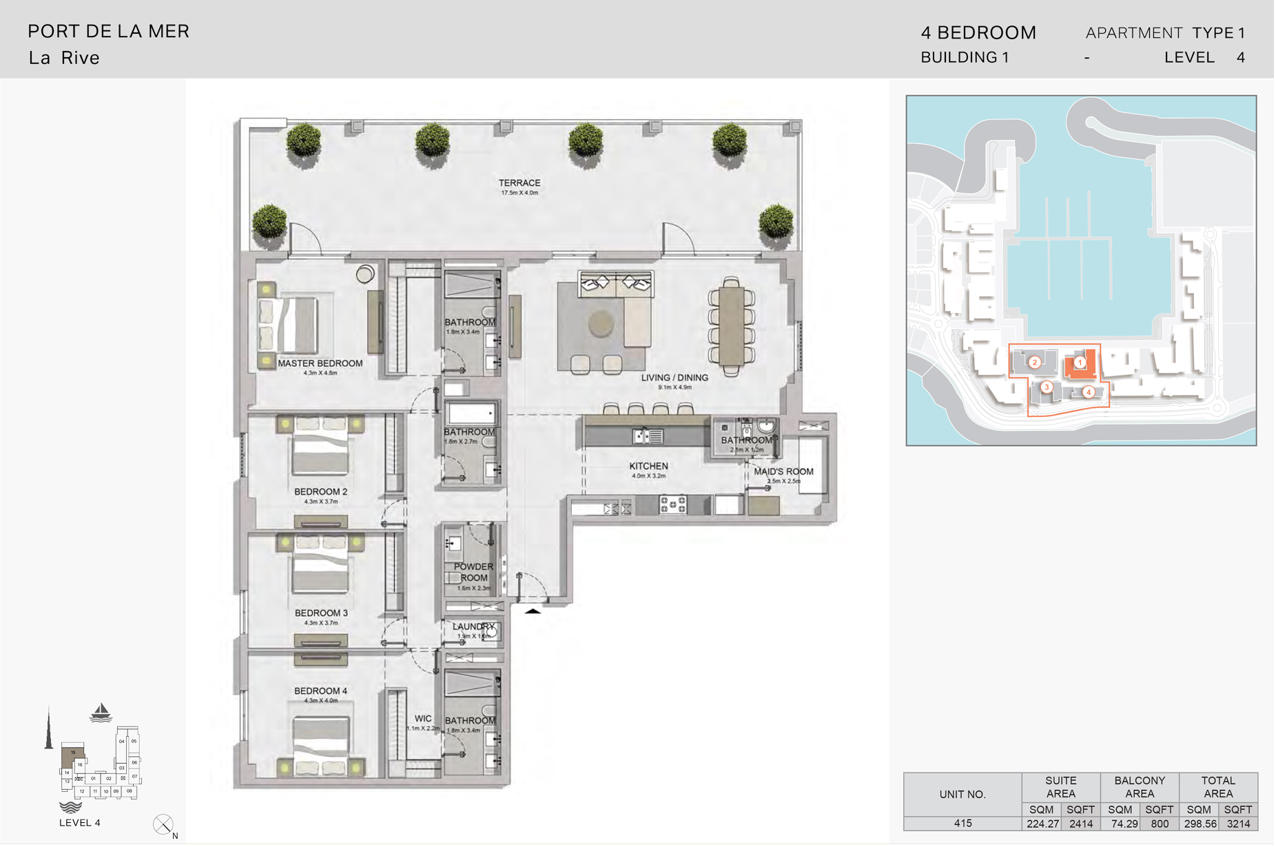 La Rive Apartments floor plan 4
