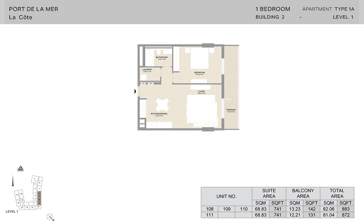La Cote Apartments floor plan 1