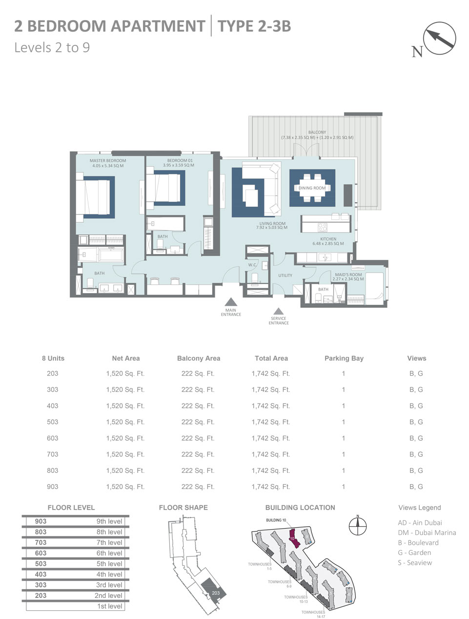 Bluewaters Residences Building 10 floor plan 2