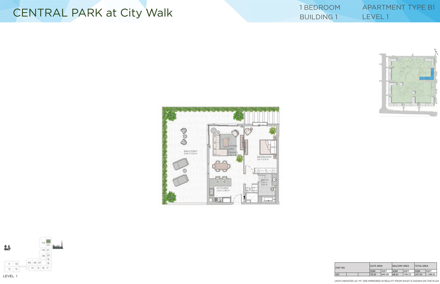Central Park at City Walk floor plan 1