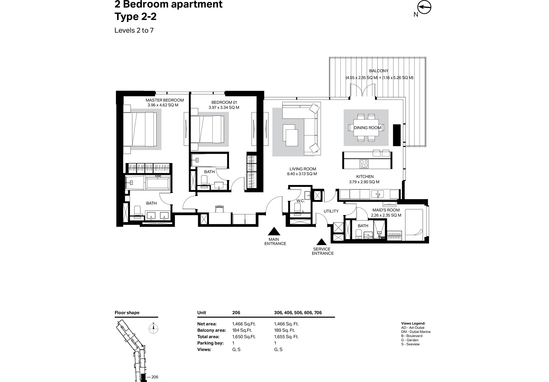 Bluewaters Residences Building 2 floor plan 3