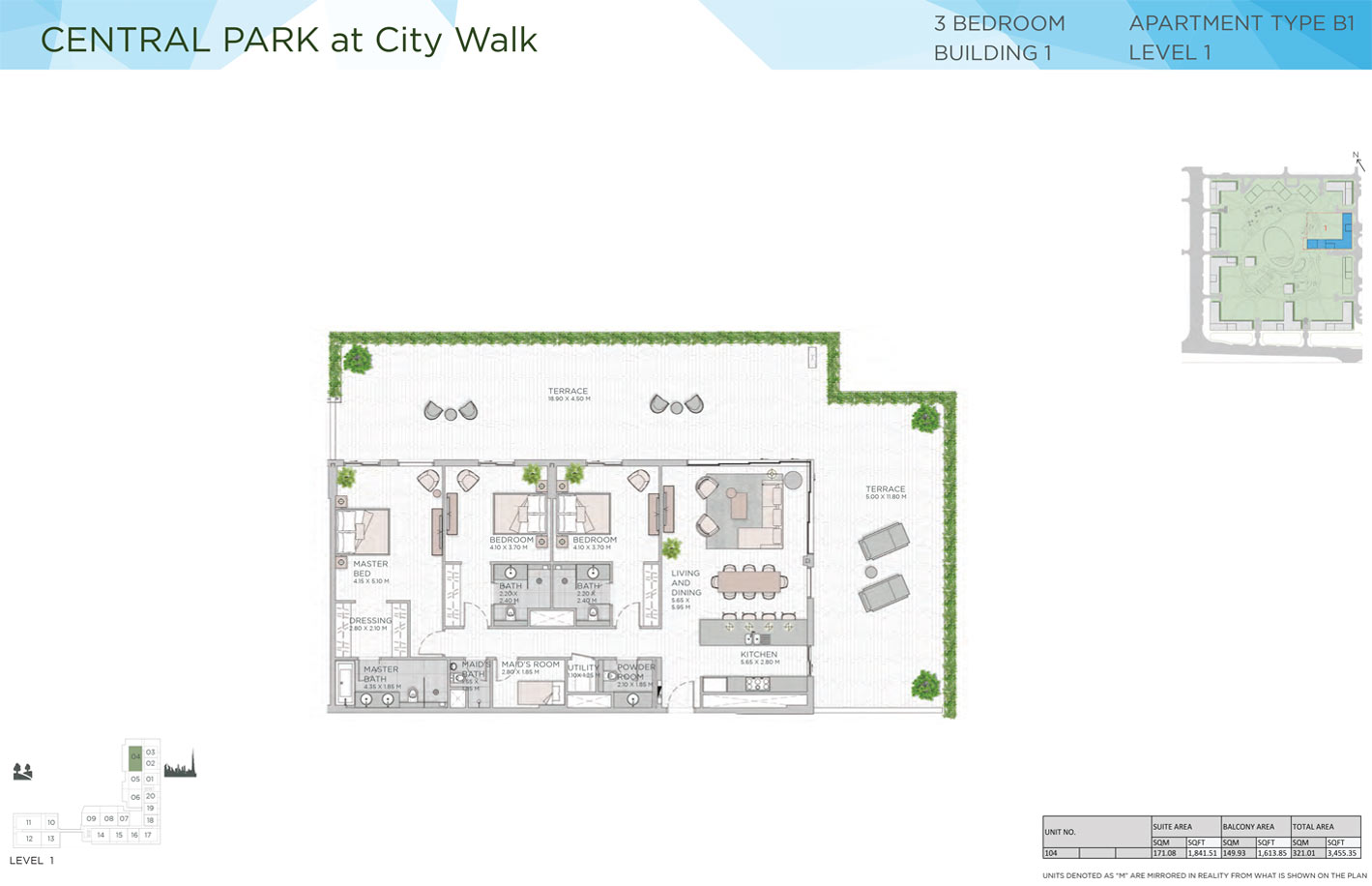 Central Park Building 1 floor plan 3