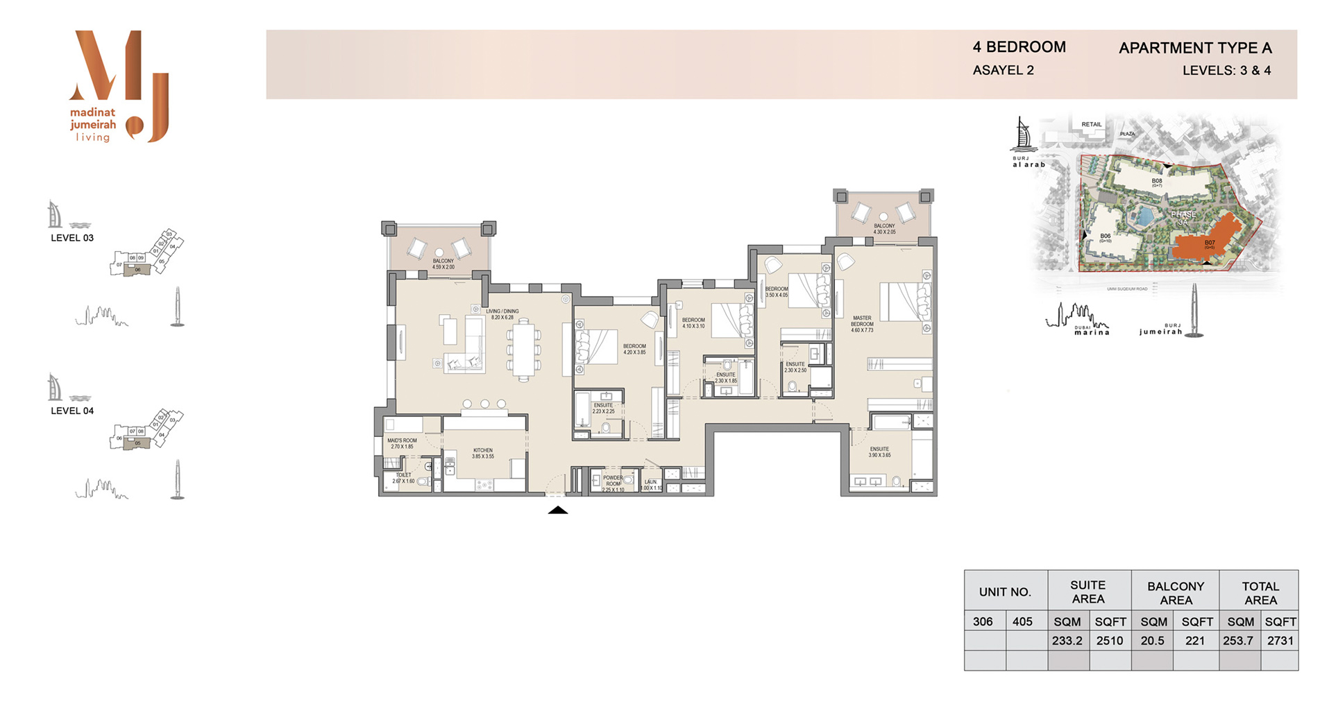 Asayel Apartments at MJL floor plan 4