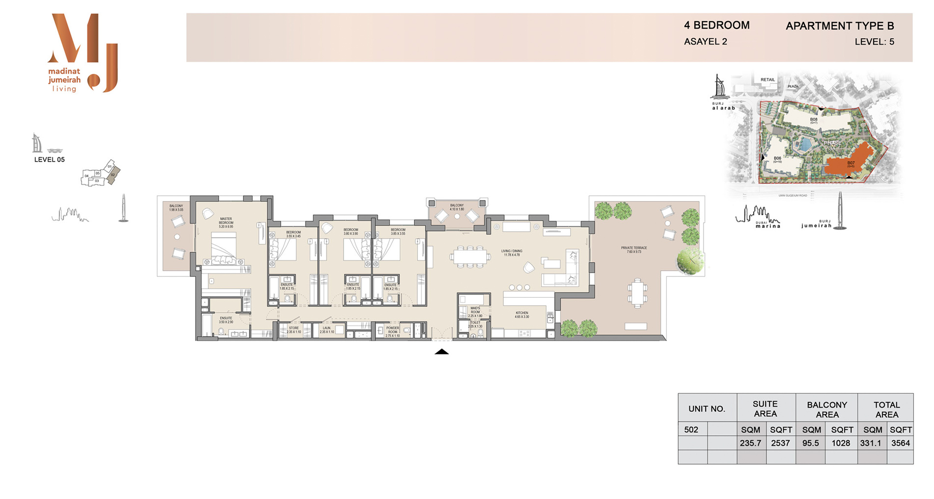 Asayel Apartments at MJL floor plan 6