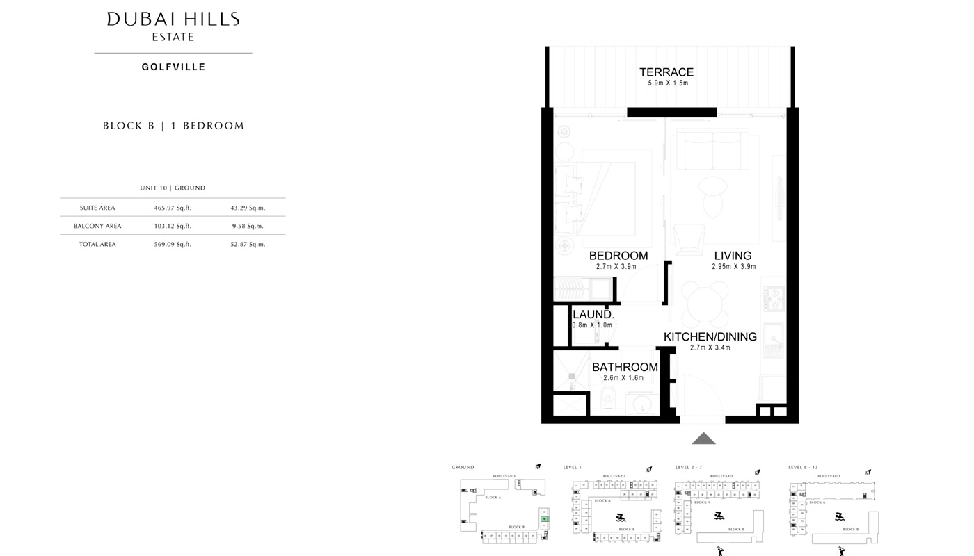 Golfville Apartments floor plan 1
